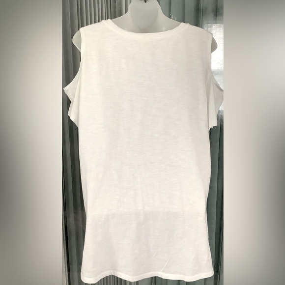 Style & Co Womens Cotton Cold Shoulder T-Shirt - Picture 2 of 4